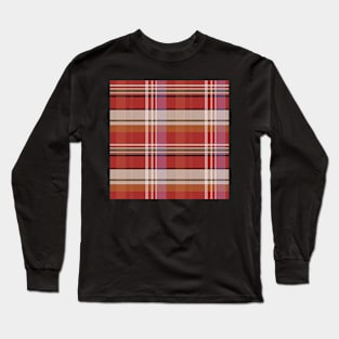 Autumn Aesthetic Iona 2 Hand Drawn Textured Plaid Pattern Long Sleeve T-Shirt